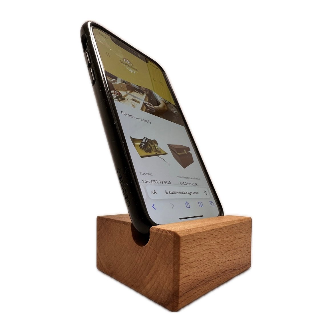 Handyhalter aus Buchenholz – Smartphone-Ständer – Bild 2